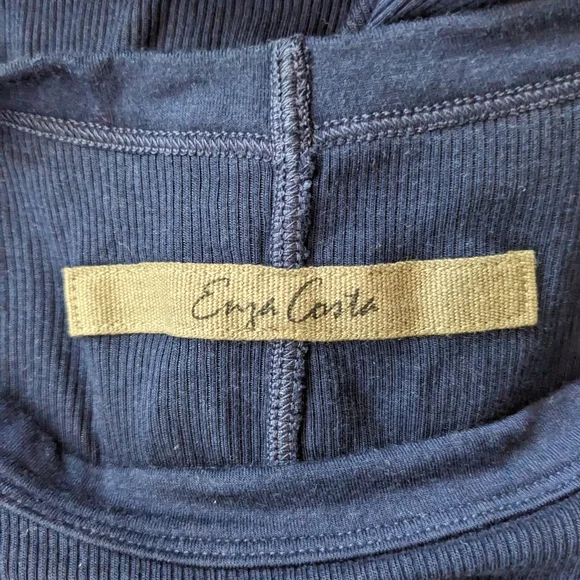Enza Costa INTERMIX Ribbed Navy Bodycon T-shirt Dress S/M - Picture 5 of 10